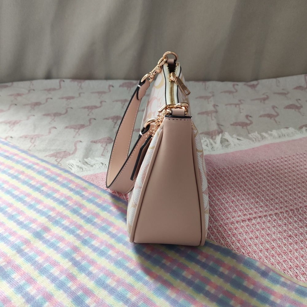 Coach Pink and Cream Signature Mini Shoulder Bag - Picture 4 of 12